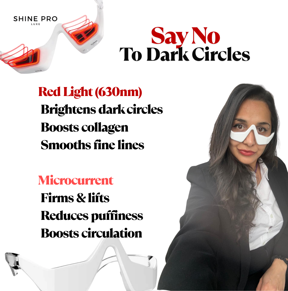 Shine Pro Eye Revive | Red Light & Microcurrent Technology