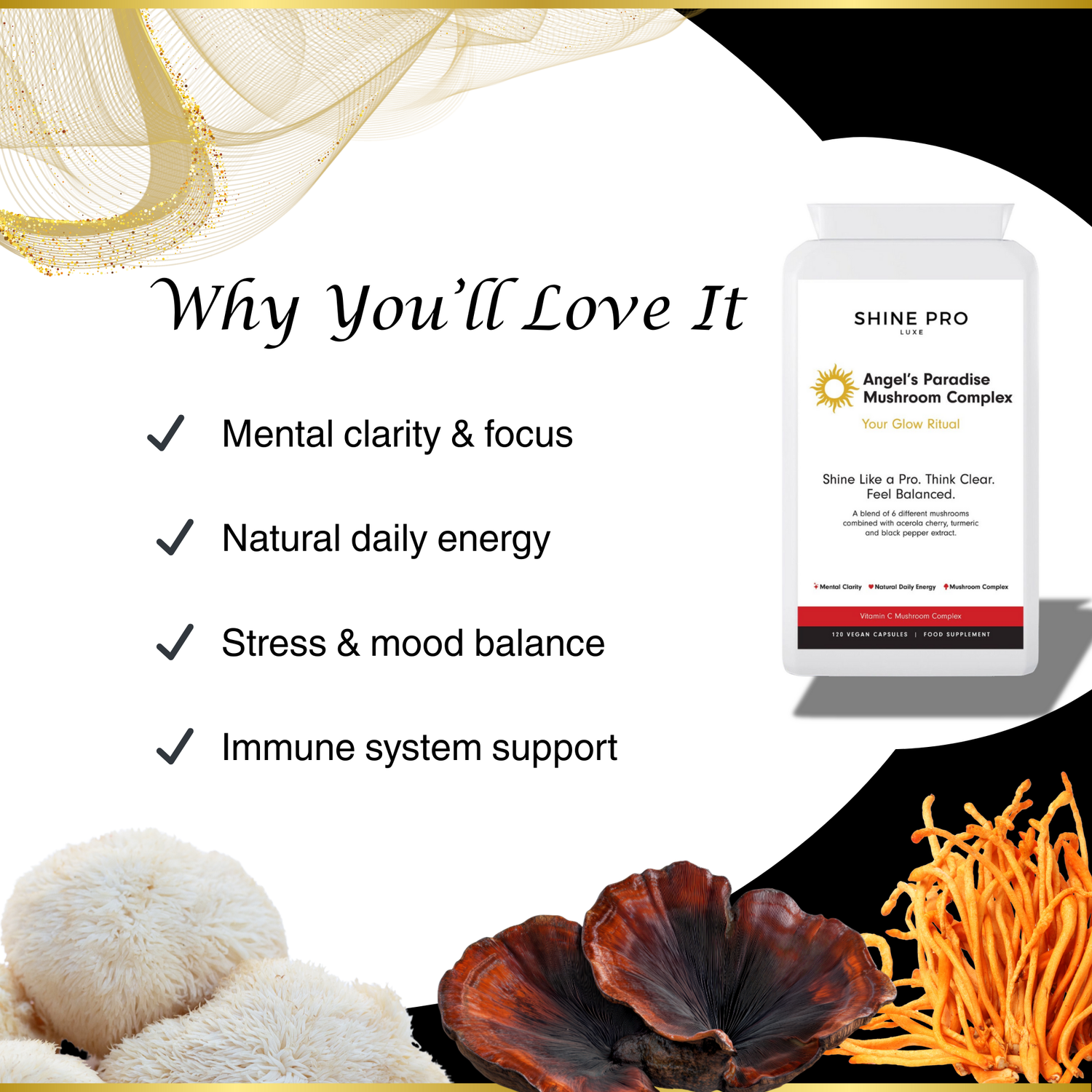 Benefits of Mushroom Complex Capsules – Stress Relief, Energy and Immune Support, Energy Boost