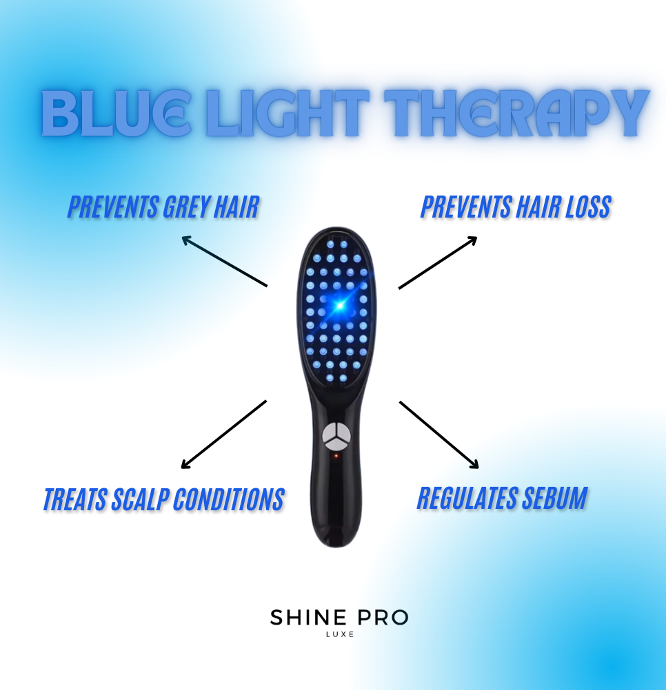 Benefits of Blue light therapy hair brush from Shine Pro Luxe